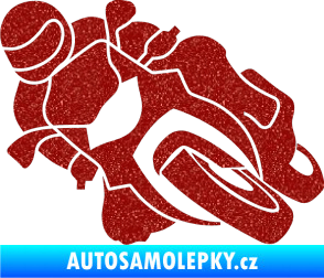 Samolepka Motorka 001 levá silniční motorky Ultra Metalic červená