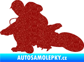Samolepka Motorka 005 levá motokros Ultra Metalic červená