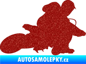 Samolepka Motorka 005 pravá motokros Ultra Metalic červená