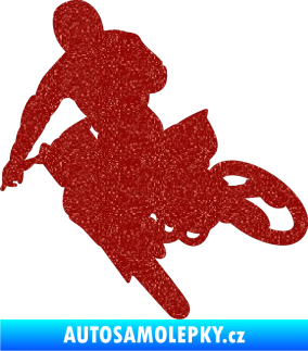 Samolepka Motorka 025 levá motokros Ultra Metalic červená