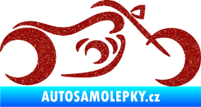 Samolepka Motorka 057 pravá obrys Ultra Metalic červená