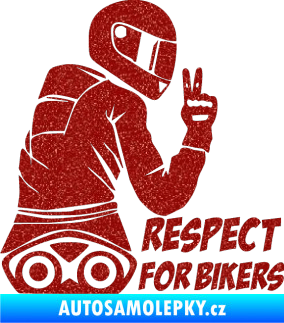 Samolepka Motorkář 003 pravá respect for bikers nápis Ultra Metalic červená