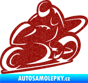 Samolepka Motorkář 011 levá Ultra Metalic červená
