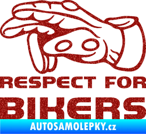 Samolepka Motorkář 014 levá respect for bikers Ultra Metalic červená