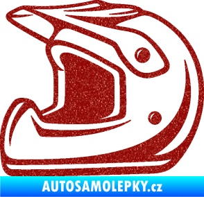 Samolepka Motorkářská helma 002 levá Ultra Metalic červená