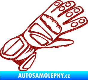 Samolepka Motorkářské rukavice 002 pravá Ultra Metalic červená