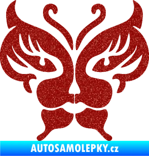 Samolepka Motýl 016 kočičí obličej Ultra Metalic červená