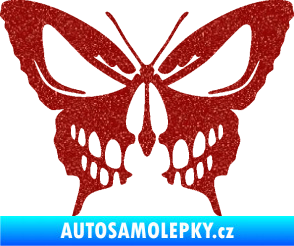 Samolepka Motýl 017 lebka Ultra Metalic červená