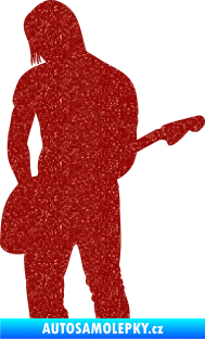 Samolepka Music 005 levá hráč na kytaru Ultra Metalic červená
