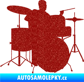 Samolepka Music 011 pravá hráč na bicí Ultra Metalic červená
