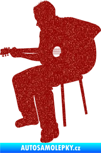 Samolepka Music 012 levá  kytarista Ultra Metalic červená