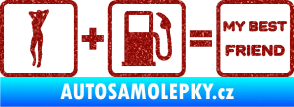 Samolepka My best friend  Ultra Metalic červená