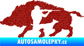 Samolepka Myslivost 006 levá divoké prase Ultra Metalic červená