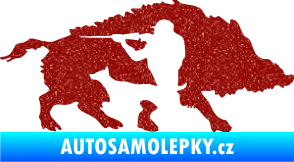 Samolepka Myslivost 006 pravá divoké prase Ultra Metalic červená