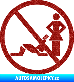 Samolepka No free money Ultra Metalic červená