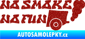 Samolepka No smoke no fun 002 nápis s výfukem Ultra Metalic červená