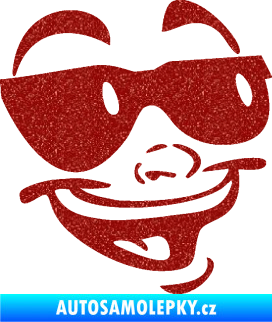 Samolepka Obličej 005 pravá veselý s brýlemi Ultra Metalic červená