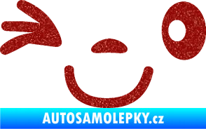 Samolepka Obličej 008 levá mrkající Ultra Metalic červená