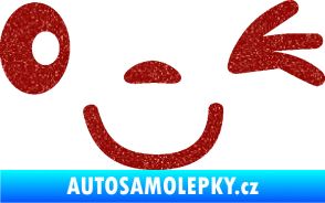 Samolepka Obličej 008 pravá mrkající Ultra Metalic červená