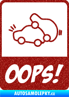 Samolepka Oops love cars 002 Ultra Metalic červená