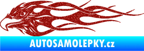 Samolepka Orel 016 levá v plamenech Ultra Metalic červená