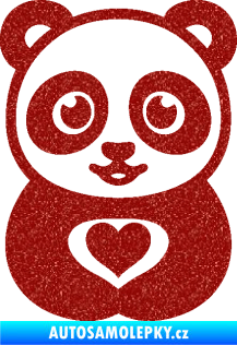 Samolepka Panda 008 roztomilá Ultra Metalic červená