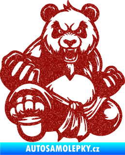 Samolepka Panda 012 levá Kung Fu bojovník Ultra Metalic červená