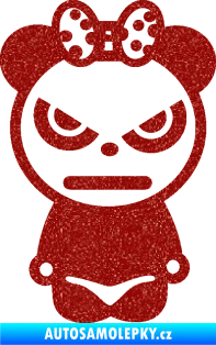 Samolepka Panda girl Ultra Metalic červená