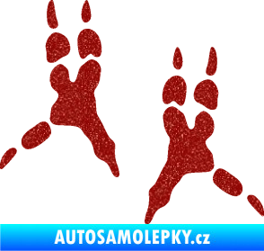 Samolepka Papoušek 008 stopy levá Ultra Metalic červená