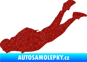 Samolepka Parašutista 003 levá skok z letadla Ultra Metalic červená