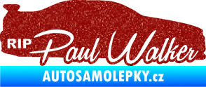 Samolepka Paul Walker 005 RIP Ultra Metalic červená