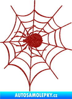 Samolepka Pavouk 016 levá s pavučinou Ultra Metalic červená
