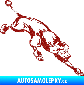 Samolepka Pes 022 pravá Pudl Ultra Metalic červená