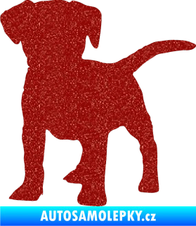 Samolepka Pes 056 levá štěně Ultra Metalic červená