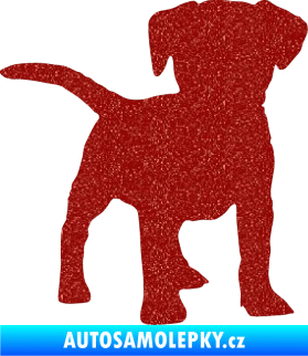 Samolepka Pes 056 pravá štěně Ultra Metalic červená