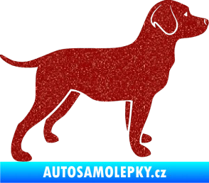 Samolepka Pes 062 pravá Labrador Ultra Metalic červená