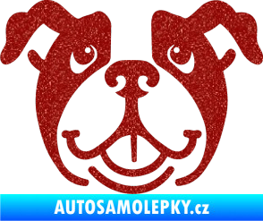 Samolepka Pes 069 Buldoček Ultra Metalic červená