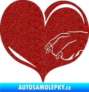 Samolepka Pes 102 pravá packa Ultra Metalic červená