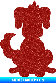 Samolepka Pes 113 levá kreslená silueta Ultra Metalic červená