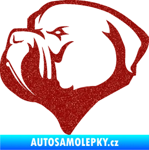Samolepka Pes 116 levá pitbull Ultra Metalic červená