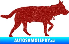 Samolepka Pes 121 pravá německý ovčák Ultra Metalic červená