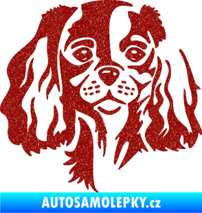 Samolepka Pes 132 levá Cavalier king Charles spaniel Ultra Metalic červená