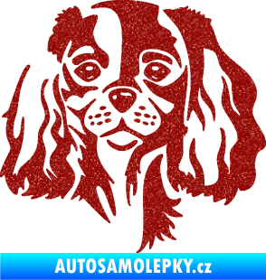 Samolepka Pes 132 pravá Cavalier king Charles spaniel Ultra Metalic červená