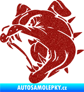 Samolepka Pes 136 levá rozzuřený buldok Ultra Metalic červená