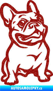 Samolepka Pes 139 pravá francouzský buldoček Ultra Metalic červená