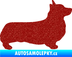Samolepka Pes 164 pravá Welsh Corgi Pembroke Ultra Metalic červená