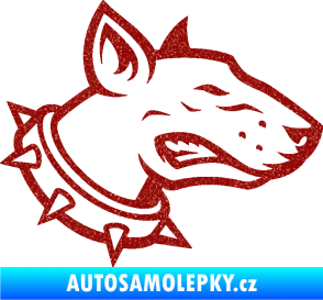 Samolepka Pes 167 pravá pitbull Ultra Metalic červená