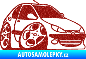 Samolepka Peugeot 206 karikatura pravá Ultra Metalic červená