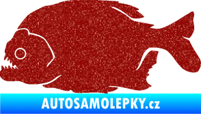 Samolepka Piraňa 001 levá dravá ryba Ultra Metalic červená