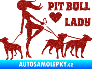 Samolepka Pit Bull lady pravá Ultra Metalic červená